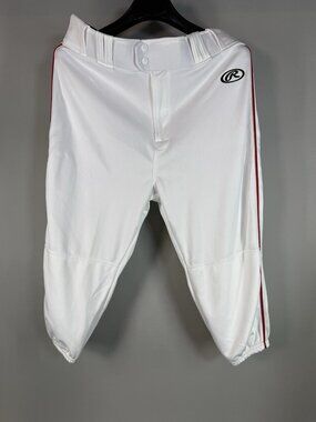 Rawlings Mens Baseball Pants Large White Semi Relaxed Fit NWT